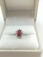 Load image into Gallery viewer, 18 Karat White Gold Band with 0.81 carat Ruby and 0.32 carat Diamonds
