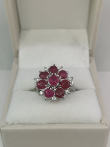 Vintage Styled Genuine Ruby Ring with on 925 Silver