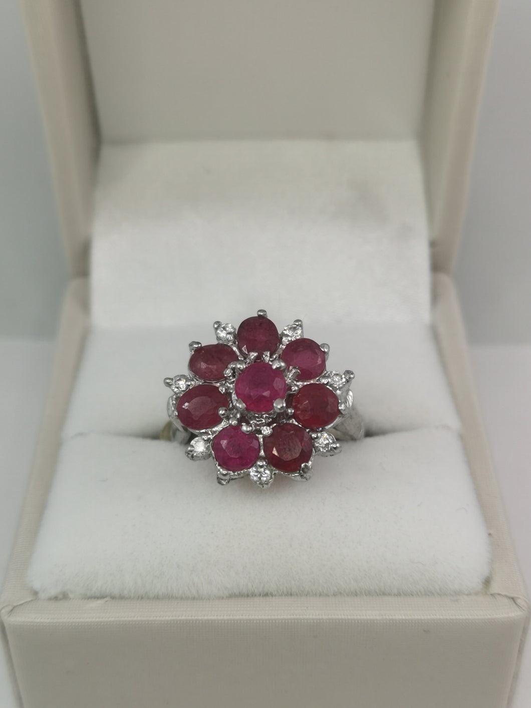 Vintage Styled Genuine Ruby Ring with on 925 Silver