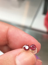 Load image into Gallery viewer, 14kt Yellow Gold Genuine Ruby Studs Earrings
