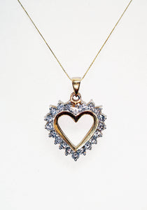 14 Karat Yellow Gold Heart Pendant .85 ct Diamonds