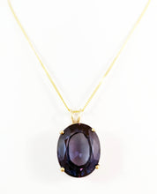 Load image into Gallery viewer, 14 Kt Yellow Gold Pendant with Oval 23 Ct Purple-Blue synthetic Alexandrite

