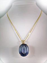 Load image into Gallery viewer, 14 Kt Yellow Gold Pendant with Oval 23 Ct Purple-Blue synthetic Alexandrite

