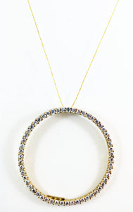 10Kt Yellow Gold "Circle of Love Pendant" encrusted with Cubic Zirconia