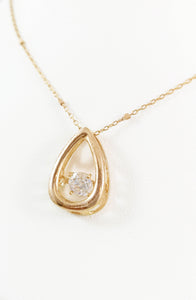 10Kt Rose Gold Pear Shaped Dancing CZ pendent